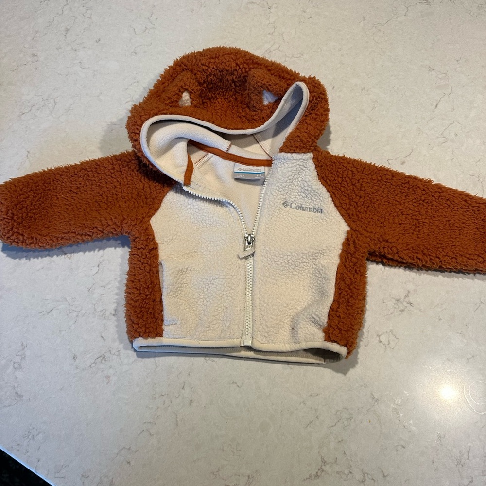 Columbia Infant Fleece Jacket in Cream and Tan